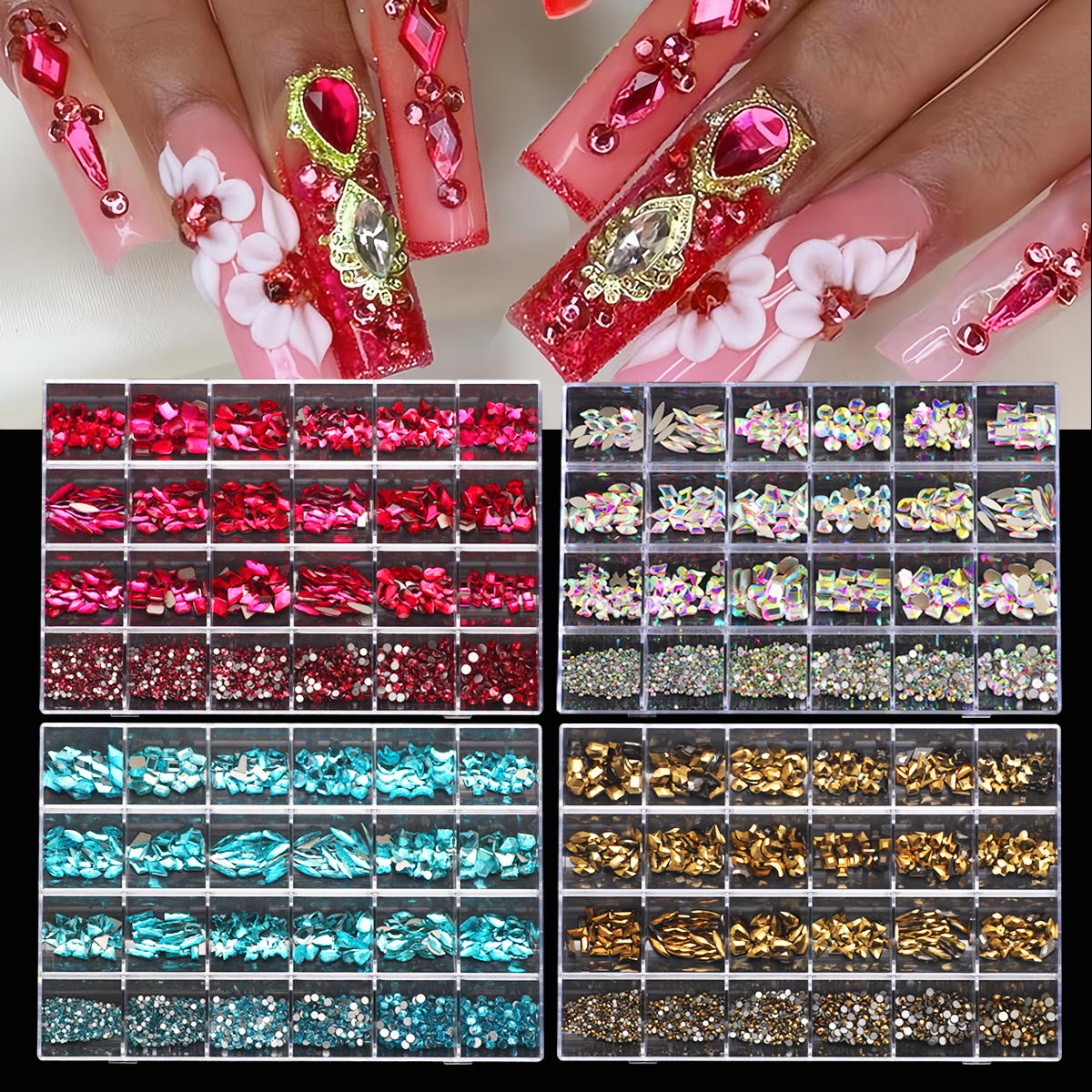 Nail Art Valentines Day - 1 Caixa de Kits de Diamantes