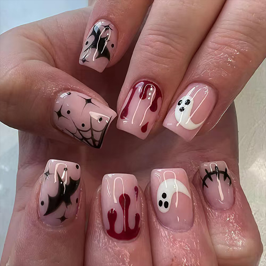 Unhas Postiças de Halloween 24 - Nail Art Press On avaliação e preço