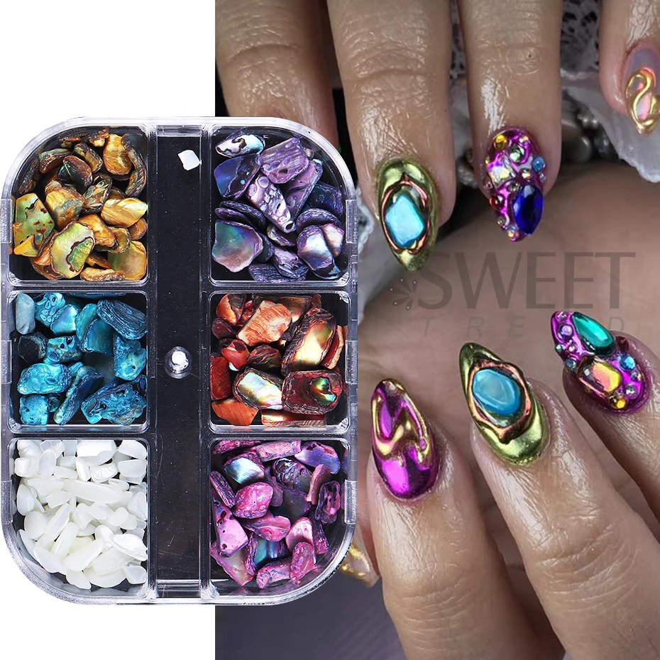 6 Grades de Flocos de Concha d - Nail Art Valentines Day avaliação e preço