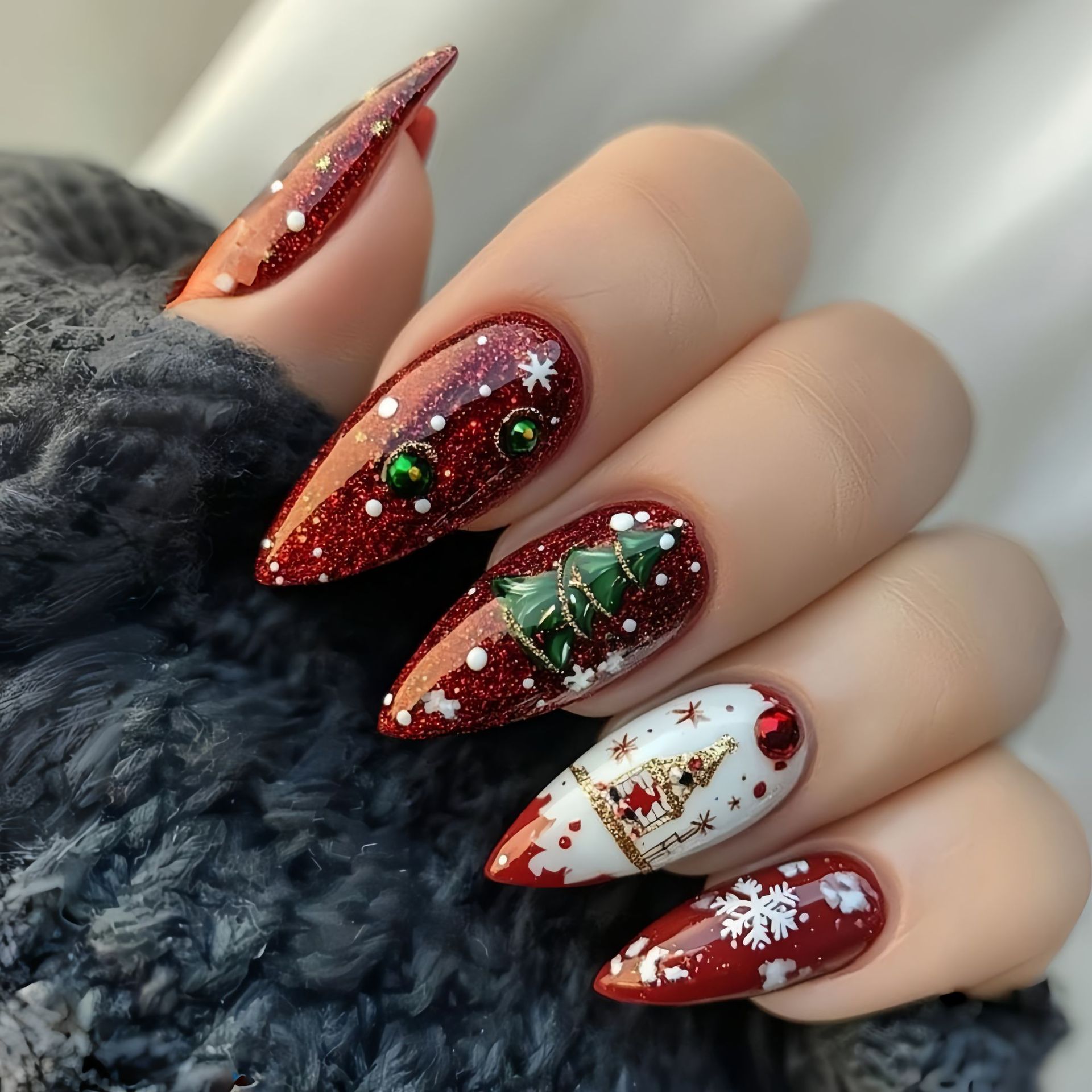 Unhas falsas médias para festa - Nail Art Press On avaliação e preço