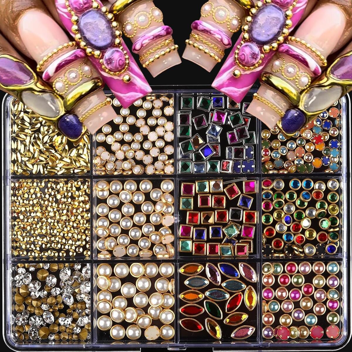 1 Caixa de Joias de Strass par - Nail Art Valentines Day avaliação e preço