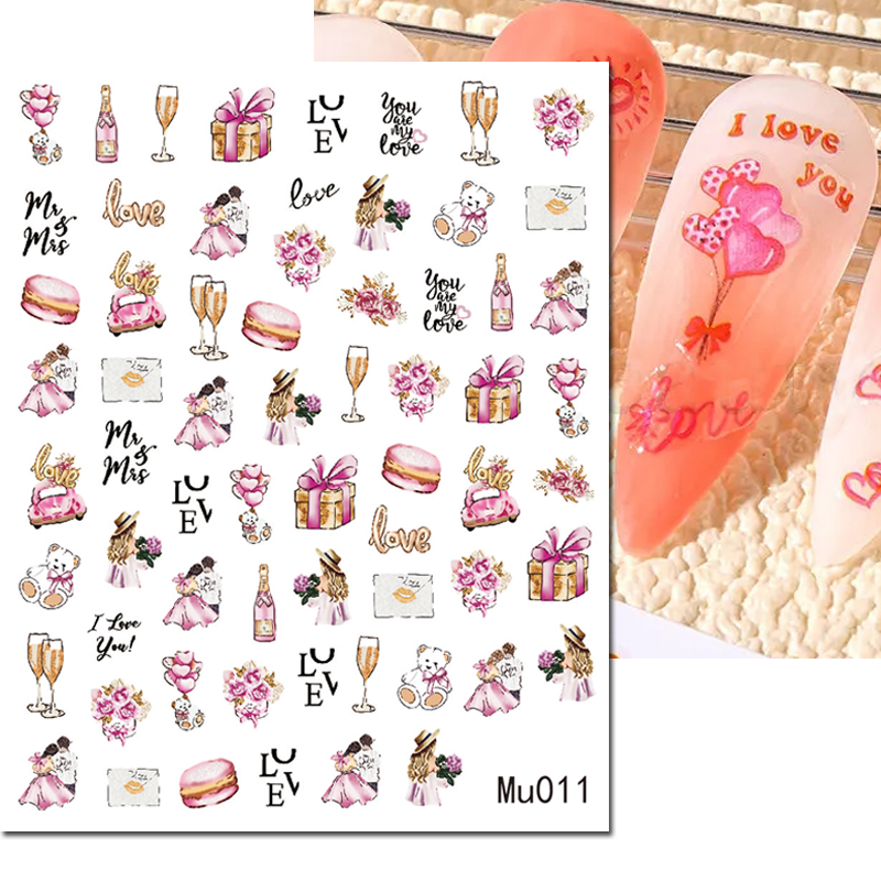 3d arte do prego sliders adesi - Nail Art Valentines Day avaliação e preço